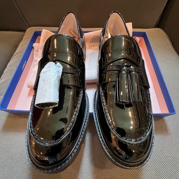 Stuart Weitzman Adrina Black Patent Leather Loafers 9.5 B - Picture 8 of 12